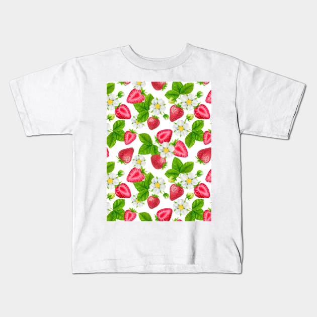 Red Strawberries Kids T-Shirt by katerinamk